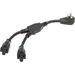 Eaton Tripp Lite Series Extension Cord Y Splitter, Right-Angle NEMA 5-15P to 2x NEMA 5-15R - Heavy Duty, 15A, 120V, 14 AWG, 1 ft. (0.3 m), Black - For PC, Monitor, Printer, Home Theater, Desktop Computer, PDU, UPS, Workstation, Power Adapter, Transformer,