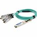 AddOn Fiber Optic Network Cable - 9.84 ft Fiber Optic Network Cable for Network Device, Transceiver - First End: 1 x QSFP28 Network - Second End: 4 x SFP28 Network - 100 Gbit/s - Black - 1 - TAA Compliant