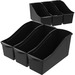 Storex Book Bins - 7" Height x 5.3" Width14.3" Length - Sturdy - Black - Plastic - 1 / Each