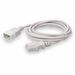 AddOn 4ft C13 Female to C14 Male 18AWG 100-250V at 10A White Power Cable - 18 Gauge - 120 V AC / 10 A, 230 V AC - White - 4 ft Cord Length - IEC 60320 C13 / IEC 60320 C14 - 1