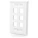 C2G 6-Port Single Gang Multimedia Keystone Wall Plate - White - 6 x Socket(s) - White