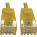 Eaton Tripp Lite Series Cat6a 10G Snagless Molded Slim UTP Ethernet Cable (RJ45 M/M), PoE, Yellow, 6 in. (15 cm) - 6" Category 6a Network Cable for Network Device, Server, Switch, Router, Hub, Printer, Computer, Photocopier, Modem, PoE Device, Patch Panel