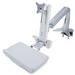 StarTech.com Sit-Stand Monitor Arm, Keyboard Tray, Desk Mount Sit-Stand Workstation up to 27 inch VESA Display, Standing Desk Converter - Desk mount sit-stand monitor arm supports single VESA display up to 27in/17.6lb (or 34" ultrawide) - Adjustable heigh