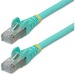 StarTech.com 7ft CAT6a Ethernet Cable, Aqua Low Smoke Zero Halogen (LSZH) 10 GbE 100W PoE S/FTP Snagless RJ-45 Network Patch Cord - 7ft Aqua Low Smoke Zero Halogen (LSZH) Shielded CAT6A Ethernet Cable - 10GbE Multi Gigabit 1/2.5/5/10Gbps - 100W PoE++ - 27