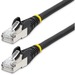 StarTech.com 2ft CAT6a Ethernet Cable, Black Low Smoke Zero Halogen (LSZH) 10 GbE 100W PoE S/FTP Snagless RJ-45 Network Patch Cord - 2ft Black Low Smoke Zero Halogen (LSZH) Shielded CAT6A Ethernet Cable - 10GbE Multi Gigabit 1/2.5/5/10Gbps - 100W PoE++ - 