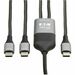 Eaton Tripp Lite Series 2-in-1 USB-C Charging Cable (M/2xM) - 100W PD Charging, 6 ft. (1.8 m) - 6 ft USB-C Data Transfer Cable for Chromebook, Computer, Notebook, Phone, Tablet, Gaming System, Portable Speaker, Gaming Console, Smartphone, USB Device - Fir