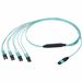 Panduit QuickNet Harness Cable Assembly - 6.56 ft Fiber Optic Network Cable for Network Device, Switch, Server, Storage Array - First End: 1 x MPO Network - Female - Second End: 8 x LC Network - Male - 400 Gbit/s - OFNP, Plenum - Aqua - 1