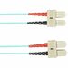 Black Box Fiber Optic Duplex Patch Network Cable - 17 ft Fiber Optic Network Cable for Network Device - First End: 2 x SC Network - Second End: 2 x SC Network - Patch Cable - Plenum - Aqua