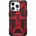 Urban Armor Gear Monarch Series iPhone 15 Pro Case - For Apple iPhone 15 Pro Smartphone - Crimson - Shock Resistant, Impact Resistant, Wear Resistant, Tear Resistant, Drop Resistant, Scratch Resistant, Bump Resistant - Top Grain Leather, Carbon Fiber, Pol
