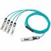 Approved Networks 40G QSFP+ AOC Cable (QSFP+ to 4 x SFP+) Breakout - 32.81 ft Fiber Optic Network Cable for Network Device - First End: 1 x QSFP+ Network - Second End: 4 x SFP+ Network - 425 Gbit/s - LSZH - Aqua