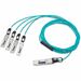 Approved Networks 40G QSFP+ AOC Cable (QSFP+ to 4 x SFP+) Breakout - 6.56 ft Fiber Optic Network Cable for Network Device - First End: 1 x QSFP+ Network - Second End: 4 x SFP+ Network - 425 Gbit/s - LSZH - Aqua