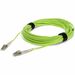 AddOn Fiber Optic Patch Duplex Network Cable - 39.37 ft Fiber Optic Network Cable for Network Device, Transceiver - First End: 2 x LC Network - Male - Second End: 2 x LC Network - Male - 100 Gbit/s - Patch Cable - OFNR, Riser - Lime - 1 Piece