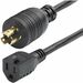 StarTech.com 1ft (30cm) Heavy Duty Power Cord, Twist-Lock NEMA L5-15P to NEMA 5-15R, 15A 125V, 14AWG, UL Listed - 1ft heavy duty power cord with NEMA L5-15P to NEMA 5-15R connectors; 125V at 15A; UL Listed; Wire: 100% Copper; Fire Rating: VW-1; 14AWG; Jac