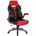 OSP Furniture Black Leather Gaming Chair - Leather, Faux Leather - Purple, Red