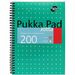 Pukka Pads B5 Metallic Jotta Notepad - 200 Pages - Printed - Wire Bound - Ruled - 0.31" Ruled - 80 g/m Grammage - B5 - Green Cover - Perforated - 3 / Pack