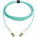 Eaton Tripp Lite Series 10Gb/40Gb/100Gb Duplex Multimode 50/125 OM4 LSZH Fiber Patch Cable (LC/LC), Aqua, 10M (32.8 ft.), TAA - 32.81 ft Fiber Optic Network Cable for Network Device, Vertical Cavity Surface Emitting Laser (VCSEL) - First End: 2 x LC Netwo