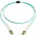 Eaton Tripp Lite Series 10Gb/40Gb/100Gb Duplex Multimode 50/125 OM4 LSZH Fiber Patch Cable (LC/LC), Aqua, 2M (6.6 ft.), TAA - 6.56 ft Fiber Optic Network Cable for Network Device, Vertical Cavity Surface Emitting Laser (VCSEL), LED - First End: 2 x LC Net