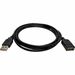 Black Box USB 2.0 Extension Cable - Type-A, Male/Female, Black, 3-ft. (0.9-m) - 3 ft USB Data Transfer Cable for Keyboard, Computer, Mouse, Camera, External Hard Drive, Printer, VoIP Device, Speaker, Scanner, Display, Desktop Computer, ... - First End: 1 