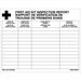 First Aid Central Inspection Report Card (Sticker), 14x11cm - 4 1/3" (11 cm) x 5 33/64" (14 cm) Sheet Size - 25 / Pack
