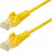 StarTech.com 5ft Yellow Slim CAT6 Ethernet Cable, Slim Snagless RJ45, UTP, LSZH, 28AWG Bare Copper, Slim Network Patch Cord, Fluke Tested - Slim UTP Cat6 Cable supports 1Gbps and 90W PoE; Ideal for crowded installations; 36% slimmer for improved airflow; 