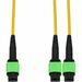 AddOn 5m AMPO-12 to 2xMPO Yellow OS2 OFNR (Riser-Rated) 12-Strand SMF Fiber Patch Cable - 16.40 ft Fiber Optic Network Cable for Network Device - First End: MPO-12/APC Network - Female - Second End: 2 x MPO Network - Female - Patch Cable - OFNR, Riser - Y