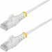 StarTech.com 25ft White Slim CAT6 Ethernet Cable, Slim Snagless RJ45, UTP, LSZH, 28AWG Bare Copper, Slim Network Patch Cord, Fluke Tested - Slim UTP Cat6 Cable supports 1Gbps and 90W PoE; Ideal for crowded installations; 36% slimmer for improved airflow; 