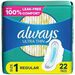 P&G Ultra Thin Pads with Wings, Size 1, 22 - With Wings - Anti-leak, Comfortable, Absorbent, Flexible - 22 / Unit