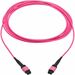 Eaton Tripp Lite Series 100G Multimode 50/125 OM4 Fiber Optic Cable (12F MPO/MPO-PC F/F), Type-B Polarity, OFNP, Magenta, 4 m (13.1 ft.), TAA - 13.12 ft Fiber Optic Network Cable for Network Device, Switch, Patch Panel - First End: 1 x MPO Network - Femal