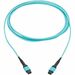 Eaton Tripp Lite Series 100G Multimode 50/125 OM4 Fiber Optic Cable (12F MPO/MPO-PC F/F), Type-B Polarity, OFNP, Aqua, 4 m (13.1 ft.), TAA - 13.12 ft Fiber Optic Network Cable for Network Device, Switch, Patch Panel - First End: 1 x MPO Network - Female -