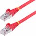 StarTech.com 25ft Red CAT6a Ethernet Cable, Snagless RJ45, 10G, 100W PoE, S/FTP, LSZH, 27AWG Bare Copper, 500MHz, Shielded Network Patch Cord - Snagless S/FTP Cat6a cable supports 10Gbps and 500MHz; Ideal for 10GBASE-T networks/switches; Low Near-End Cros