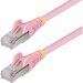 StarTech.com 5ft Pink CAT6a Ethernet Cable, Snagless RJ45, 10G, 100W PoE, S/FTP, LSZH, 27AWG Bare Copper, 500MHz, Shielded Network Patch Cord - Snagless S/FTP Cat6a cable supports 10Gbps and 500MHz; Ideal for 10GBASE-T networks/switches; Low Near-End Cros