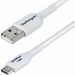 StarTech.com 10ft (3m) USB-A to USB-C Charging Cable, Charge & Sync, 3A, USB 2.0, TPE Jacket - White USB Charging Cord - USB-A to USB-C Charging Cable supports 15W/3A Fast Charge and 480Mbps; Connect to a USB-A charger/power bank/hub; Works w/portable USB