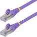 StarTech.com 6in Purple CAT6a Ethernet Cable, Snagless RJ45, 10G, 100W PoE, S/FTP, LSZH, 27AWG Pure Copper, 500MHz, Shielded Network Cord - Snagless S/FTP Cat6a cable supports 10Gbps and 500MHz; Ideal for 10GBASE-T networks/switches; Low Near-End Crosstal