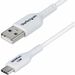 StarTech.com 3ft (91cm) USB-A to USB-C Charging Cable, Charge & Sync, 3A, USB 2.0, TPE Jacket - White USB Charging Cord - USB-A to USB-C Charging Cable supports 15W/3A Fast Charge and 480Mbps; Connect to a USB-A charger/power bank/hub; Works w/portable US