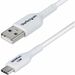 StarTech.com 6ft (1.8m) USB-A to USB-C Charging Cable, Charge & Sync, 3A, USB 2.0, TPE Jacket - White USB Charging Cord - USB-A to USB-C Charging Cable supports 15W/3A Fast Charge and 480Mbps; Connect to a USB-A charger/power bank/hub; Works w/portable US