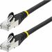 StarTech.com 100ft Black CAT6a Ethernet Cable, Snagless RJ45, 10G, 100W PoE, S/FTP, LSZH, 27AWG Pure Copper, 500MHz, Shielded Network Cord - Snagless S/FTP Cat6a cable supports 10Gbps and 500MHz; Ideal for 10GBASE-T networks/switches; Low Near-End Crossta