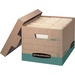 Bankers Box Recycled R-Kive File Storage Box - Internal Dimensions: 12" (304.80 mm) Width x 15" (381 mm) Depth x 10" (254 mm) Height - External Dimensions: 12.8" Width x 16.5" Depth x 10.4" Height - 800 lb - Media Size Supported: Letter, Legal - Lift-off Closure - Heavy Duty - Stackable - Kraft, Green - For File, Document - Recycled - 1 Each