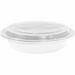 Chef Elite Plastic Containers with Lids - 22oz - Round - White - Food - Dishwasher Safe - Microwave Safe - White - Plastic Body - Round - 50 / Pack