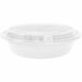 Chef Elite Plastic Containers with Lids - 48oz - Round - White - Food - Dishwasher Safe - Microwave Safe - White - Plastic Body - Round - 50 / Pack