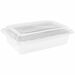 Chef Elite Plastic Containers with Lids - 38oz - Rectangular - White - Food - Dishwasher Safe - Microwave Safe - White - Plastic Body - Rectangle - 50 / Pack
