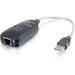 C2G 7.5in USB 2.0 to Ethernet Adapter - USB - 1 x RJ-45 - 10/100Base-TX