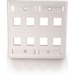 C2G 8 Socket Keystone Network/Multimedia Faceplate - 8 x Socket(s) - White