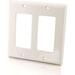 C2G Two Decorative Style Cutout Double Gang Wall Plate - White - White