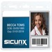 SICURIX ID Badge Holder - Horizontal - 4" (101.60 mm) x 3" (76.20 mm) - Vinyl - 50 / Pack - Clear