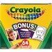 Crayola Regular Size Crayon Sets - 3.6" Length - 0.3" Diameter - Assorted - 64 / Box