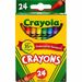 Crayola Regular Size Crayon Sets - 3.6" Length - 0.3" Diameter - Assorted - 24 / Box