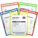 C-Line Neon Shop Ticket Holders, Stitched - Assorted, 5 Colors, Both Sides Clear, 9 x 12, 25/BX, 43910