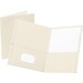 Oxford Letter Recycled Pocket Folder - 8 1/2" x 11" - 100 Sheet Capacity - 2 Internal Pocket(s) - Leatherette - White - 10% Recycled - 25 / Box