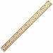 CLI Wood Ruler - 12" Length 1.1" Width - 1/16 Graduations - Imperial, Metric Measuring System - Wood - 36 / Box