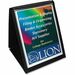 Lion Flip-N-Tell Display Easel Books - Letter - 8 1/2" x 11" Sheet Size - 40 Sheet Capacity - 20 Pocket(s) - Polypropylene - Black - 1.04 lb - Recycled - Non-stick, Acid-free, Lightweight, Reinforced Sewn Edge, Hook & Loop Closure, Business Card Holder - 
